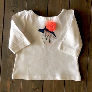 White Janie & Jack 3 quarter length sleeved shirt